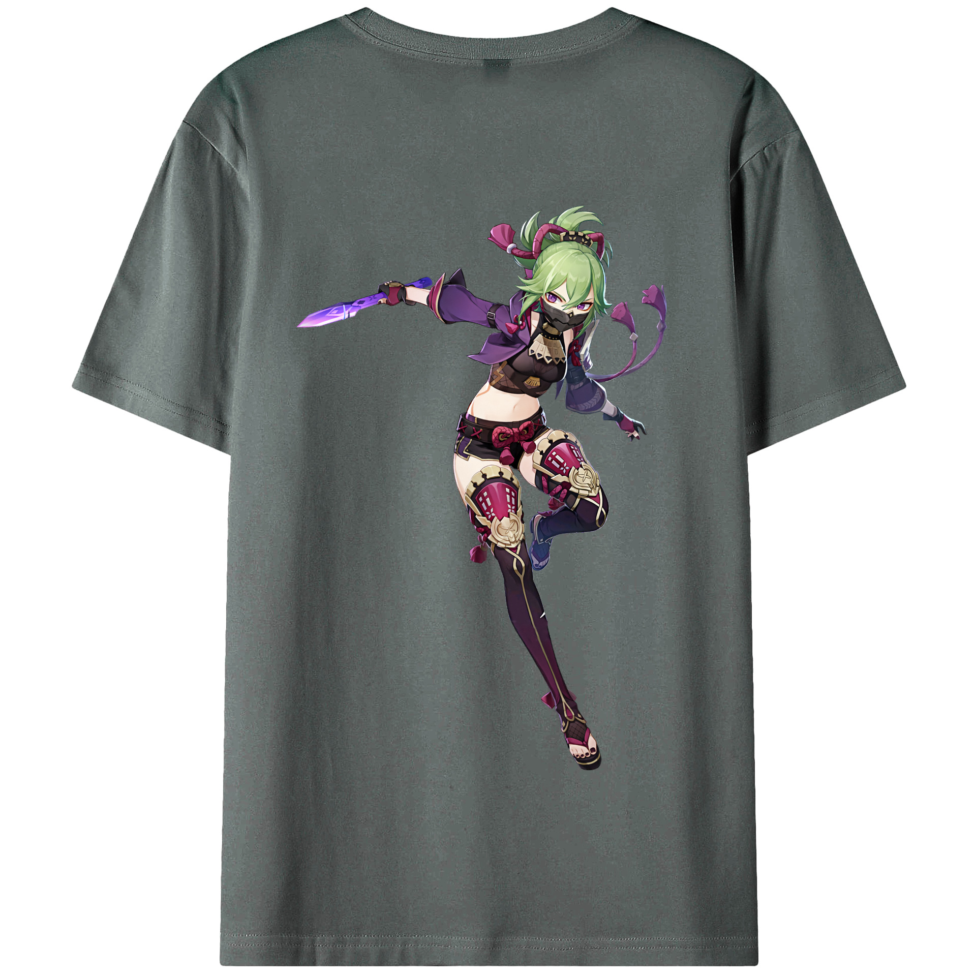 げんし神  久岐忍 くき しのぶ genshin Kuki Shinobu 綿100％半袖Tシャツ（背面プリント）